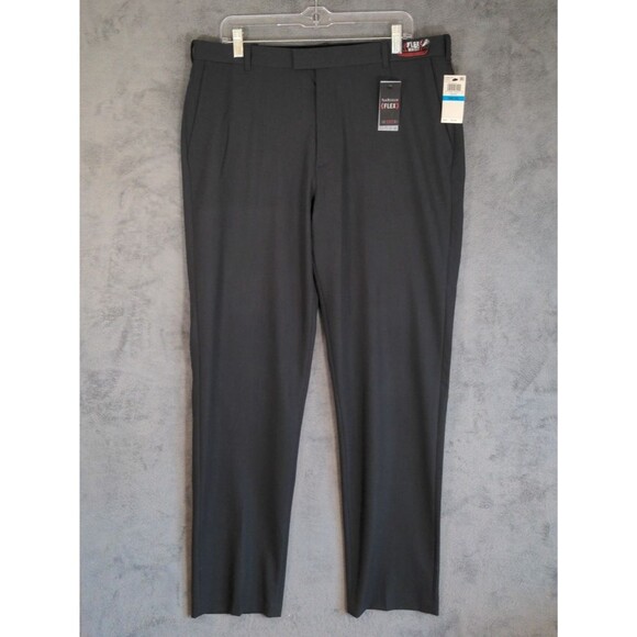 Van Heusen Other - NWT Van Heusen Dress Pants Mens 36x34 Gray Flex Straight Fit Stretch Flat Front